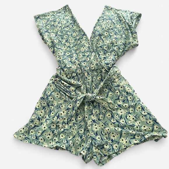 Urban Outfitters Billie Micro Floral Wrap Romper – Soft Grunge Mini, Size Small - Picture 4 of 6